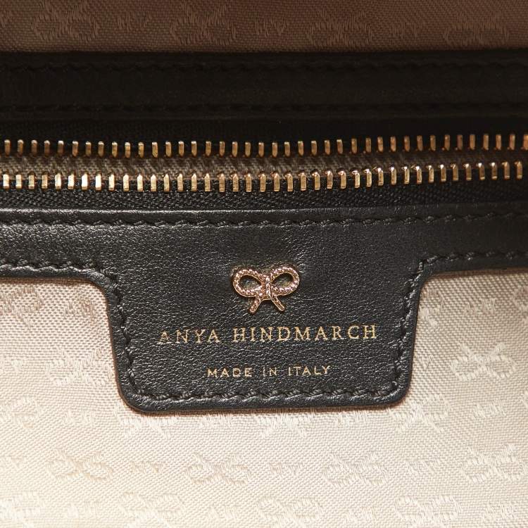 Pre Owned Anya Hindmarch Black Leather Mini Eyes Backpack