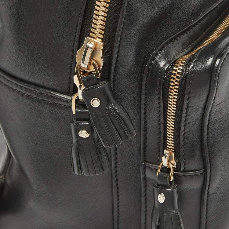 Pre Owned Anya Hindmarch Black Leather Mini Eyes Backpack
