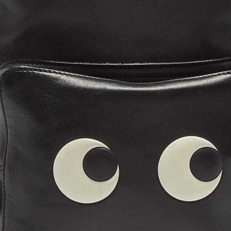 Pre Owned Anya Hindmarch Black Leather Mini Eyes Backpack