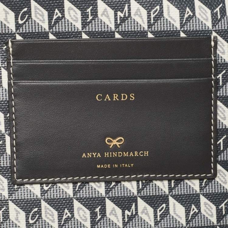 Pre Owned Anya Hindmarch Charcoal Coated Canvas I Am A Plastic Bag Motif Tote