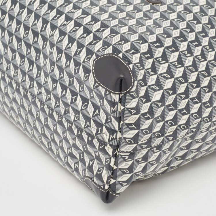 Pre Owned Anya Hindmarch Charcoal Coated Canvas I Am A Plastic Bag Motif Tote
