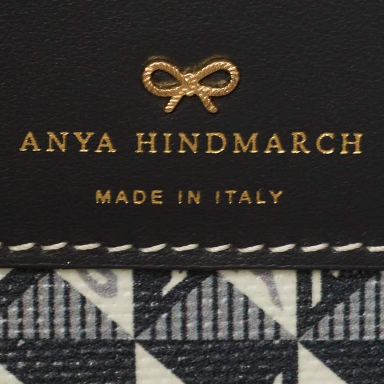 Pre Owned Anya Hindmarch Charcoal Coated Canvas I Am A Plastic Bag Motif Tote
