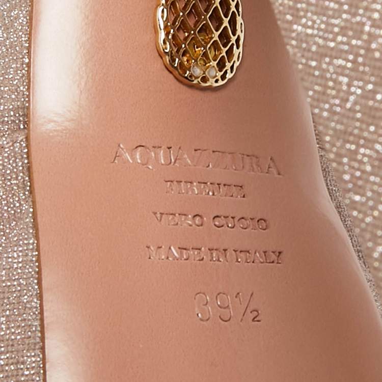 Pre Owned Aquazzura Rose Gold Glitter So High Platform Pumps Size 39.5