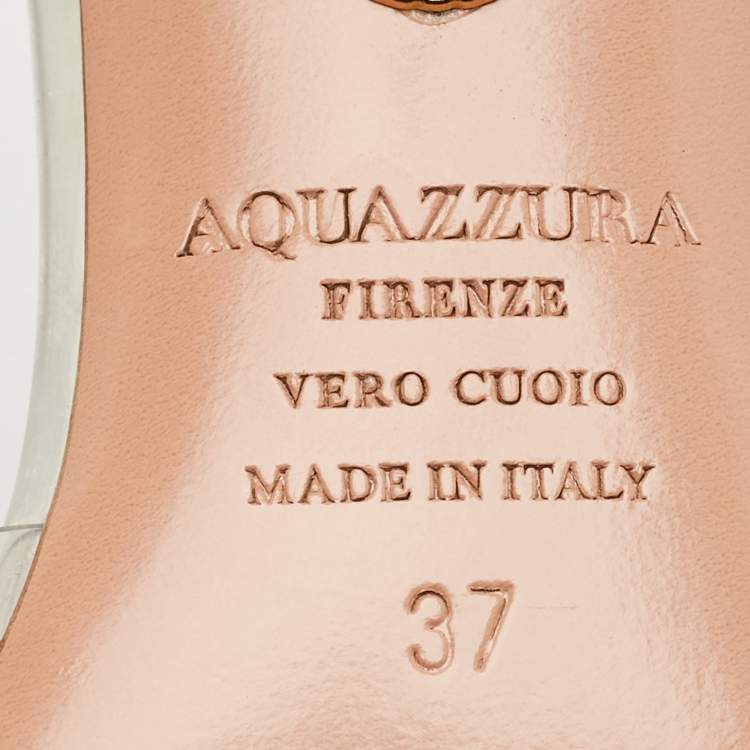 Pre Owned Aquazzura Transparent PVC Tequila Slide Sandals Size 37