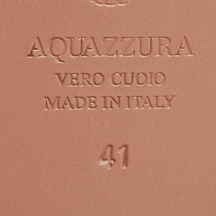 Pre Owned Aquazzura Navy Blue Velvet Martin Slip On Loafers Size 41