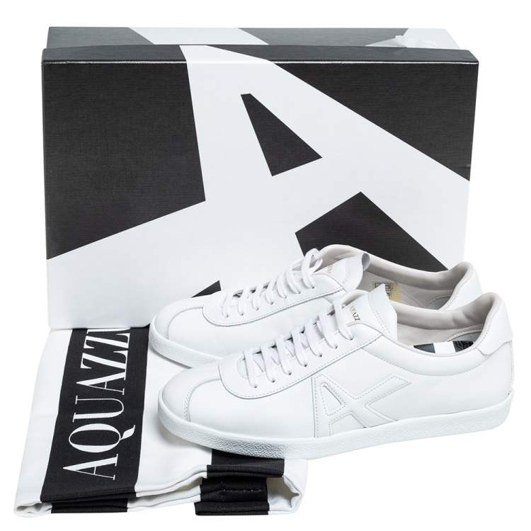 Pre Owned Aquazzura White Leather The A Low Top Sneakers Size 36