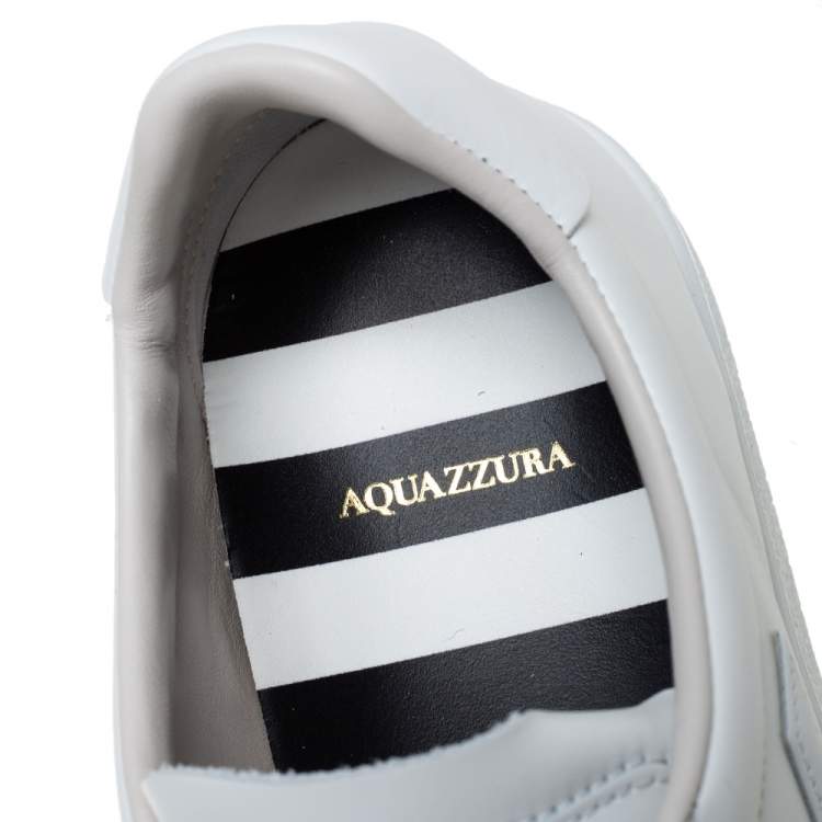 Pre Owned Aquazzura White Leather The A Low Top Sneakers Size 36
