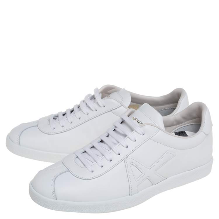 Pre Owned Aquazzura White Leather The A Low Top Sneakers Size 36