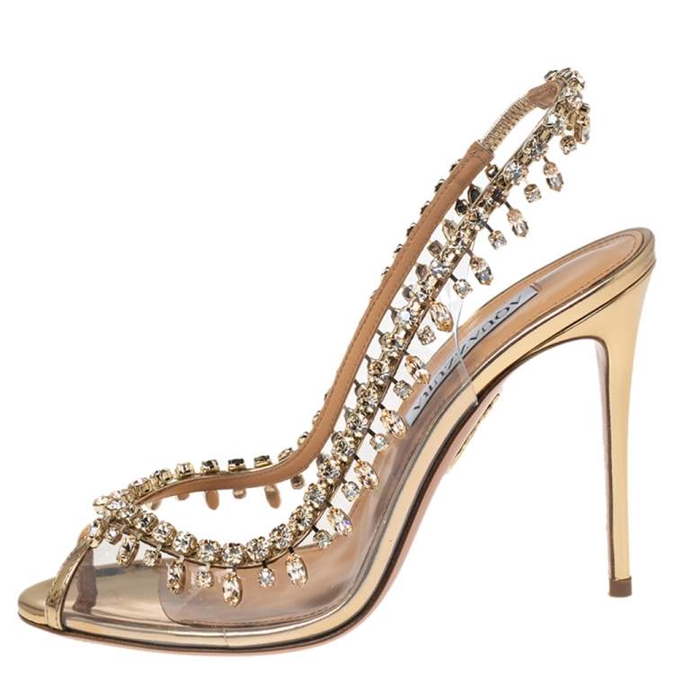 Aquazzura 37 ヌード ゴルド-