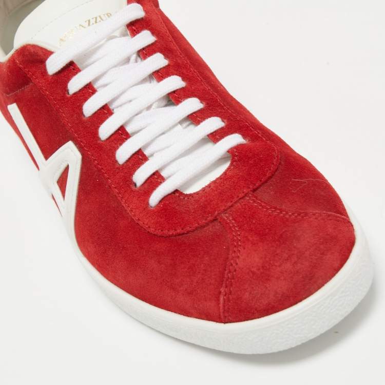 Pre Owned Aquazzura Red Suede A low Top Sneakers Size 39