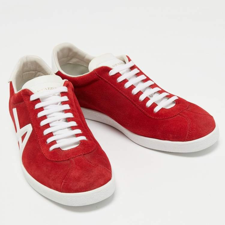 Pre Owned Aquazzura Red Suede A low Top Sneakers Size 39