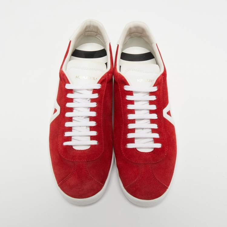 Pre Owned Aquazzura Red Suede A low Top Sneakers Size 39