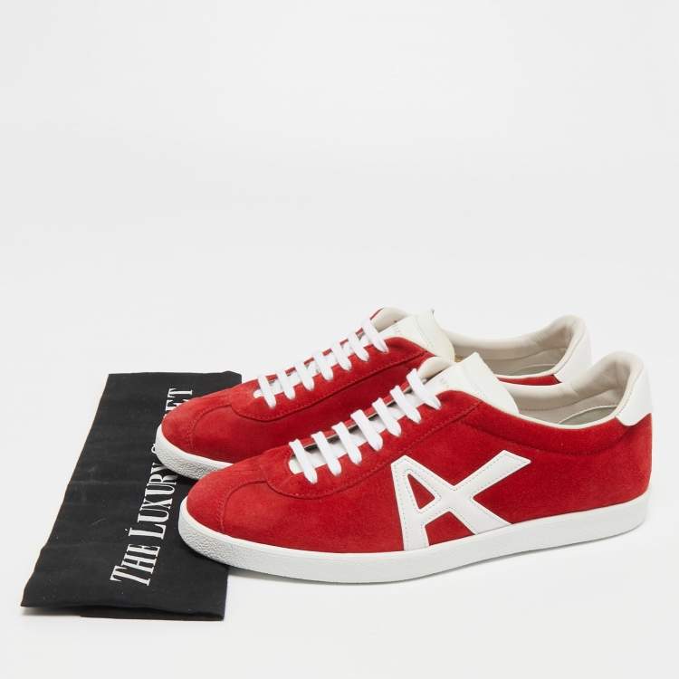 Pre Owned Aquazzura Red Suede A low Top Sneakers Size 39