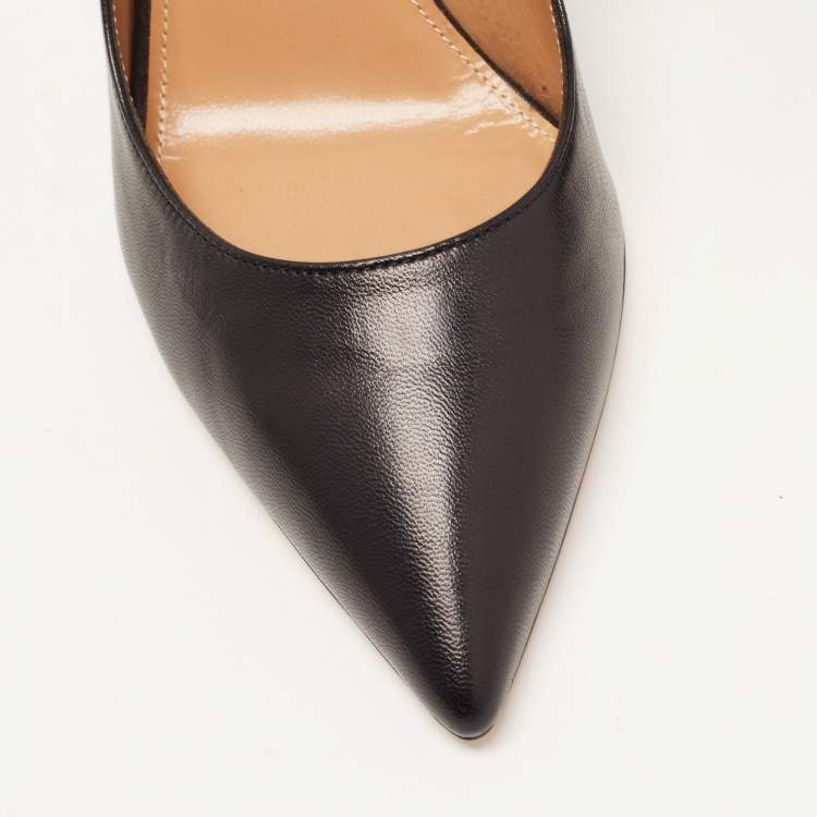 Pre Owned Aquazzura Black Leather Forever Marilyn Pumps Size 38
