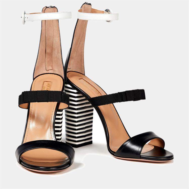 Pre Owned Aquazzura Leather High Heel Sandals 34