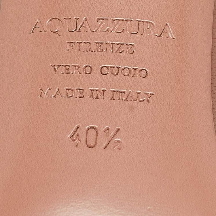 مملوكة مسبقًا Aquazzura Beige Leather and PVC Temptation Slingback Sandals Size 40.5