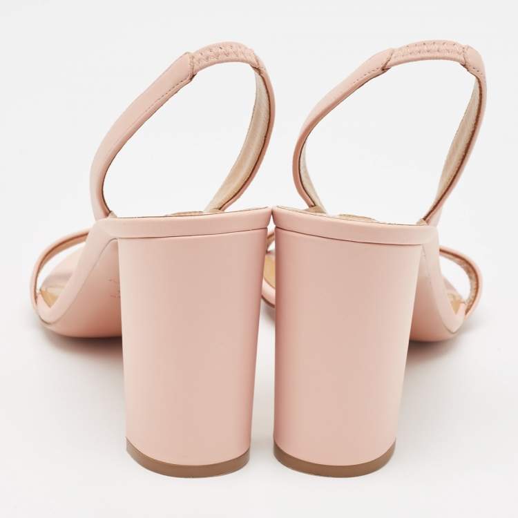Pre Owned Aquazzura Beige Leather So Nude Ankle Strap Sandals Size 40
