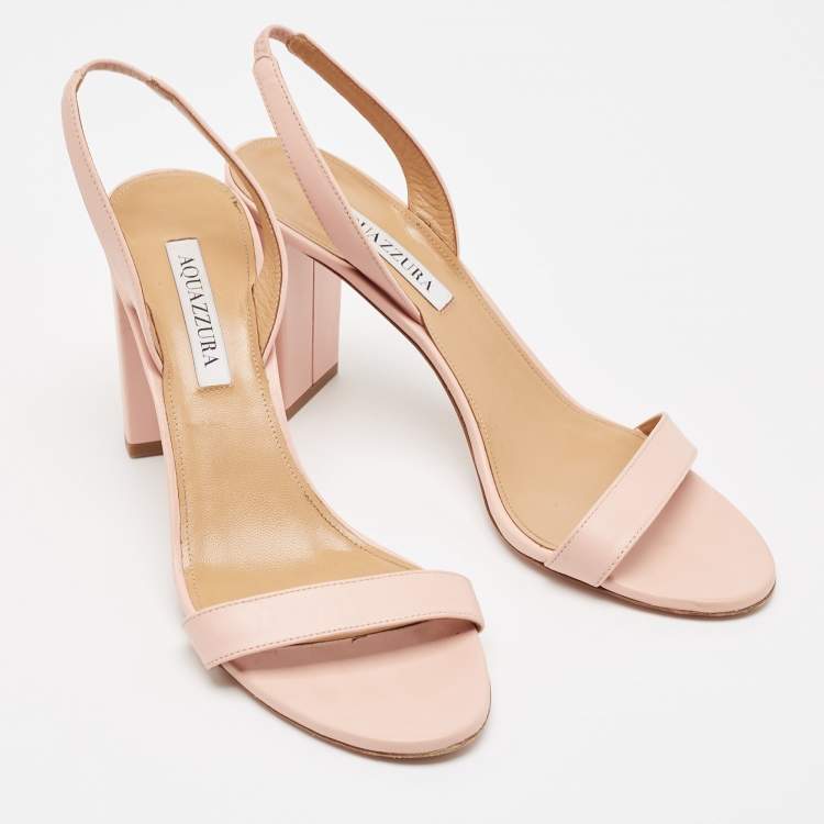 Pre Owned Aquazzura Beige Leather So Nude Ankle Strap Sandals Size 40