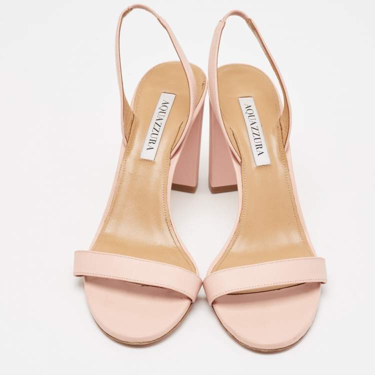 Pre Owned Aquazzura Beige Leather So Nude Ankle Strap Sandals Size 40