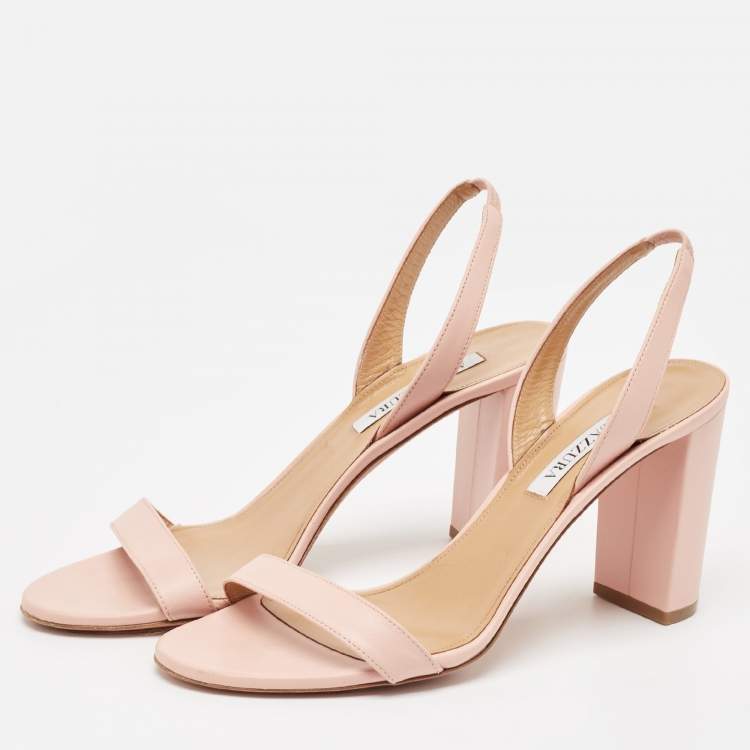 Pre Owned Aquazzura Beige Leather So Nude Ankle Strap Sandals Size 40