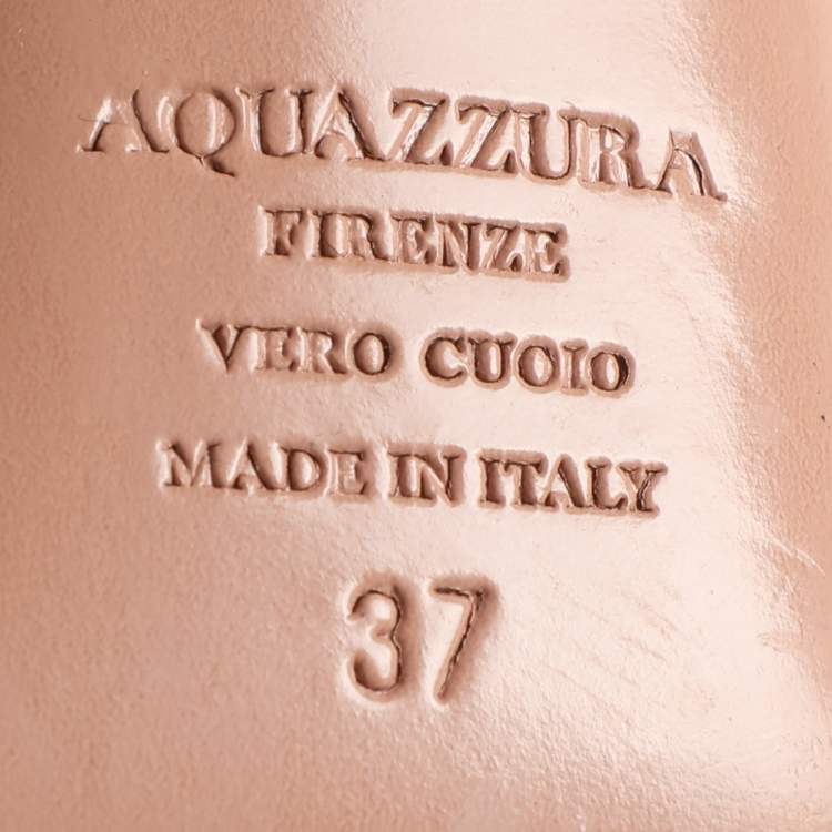 Pre Owned Aquazzura Green PVC Tequila Ankle Strap Sandals Size 37