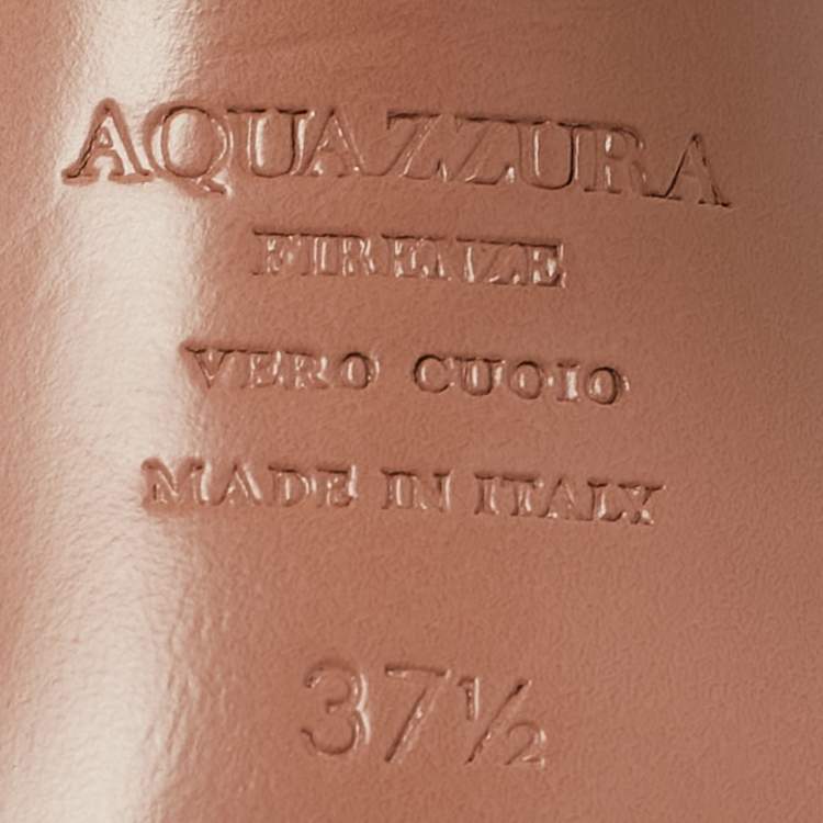 Pre Owned Aquazzura White Leather So Nude Slingback Sandals Size 37.5