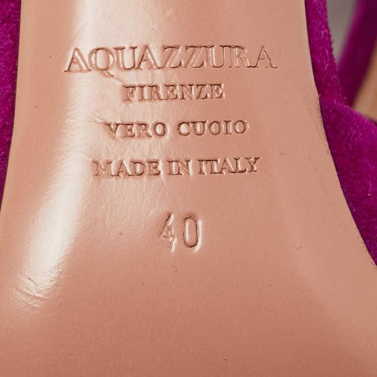 Pre Owned Aquazzura Purple Suede Casablanca Ankle Cuff Pumps Size 40
