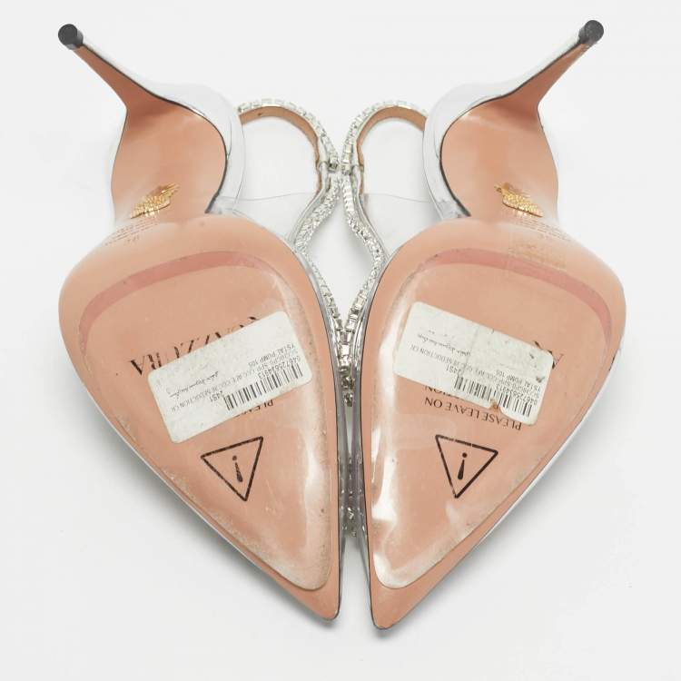 Pre Owned Aquazzura Transparent PVC Seduction Pumps Size 38