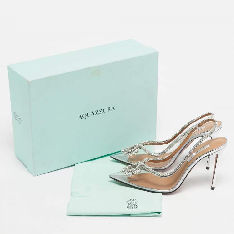 Pre Owned Aquazzura Transparent PVC Seduction Pumps Size 38