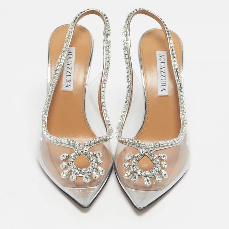 Pre Owned Aquazzura Transparent PVC Seduction Pumps Size 38
