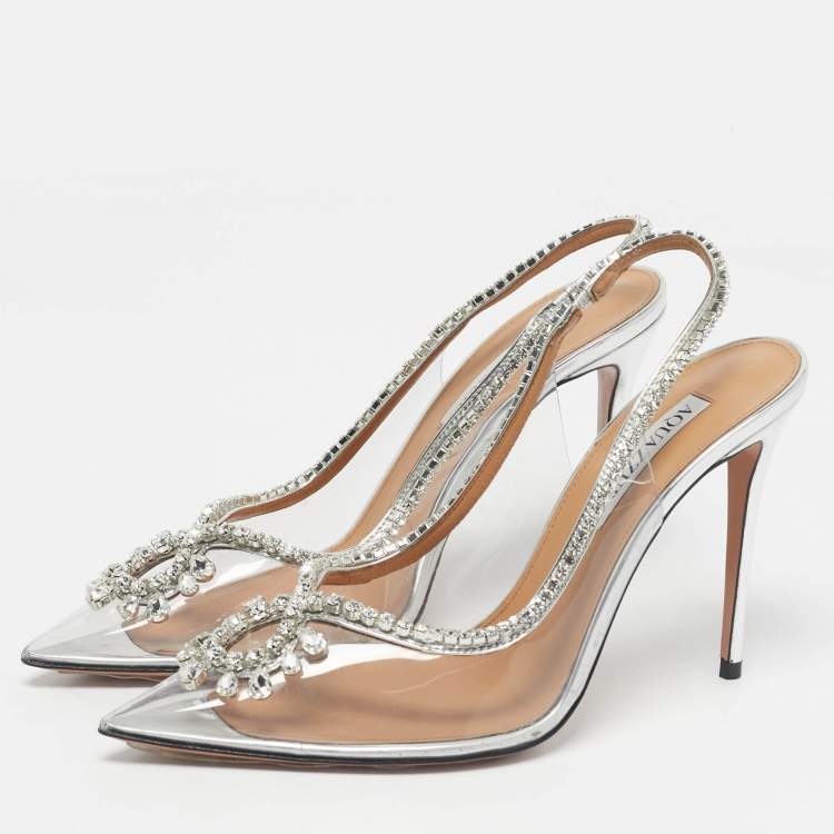 Pre Owned Aquazzura Transparent PVC Seduction Pumps Size 38