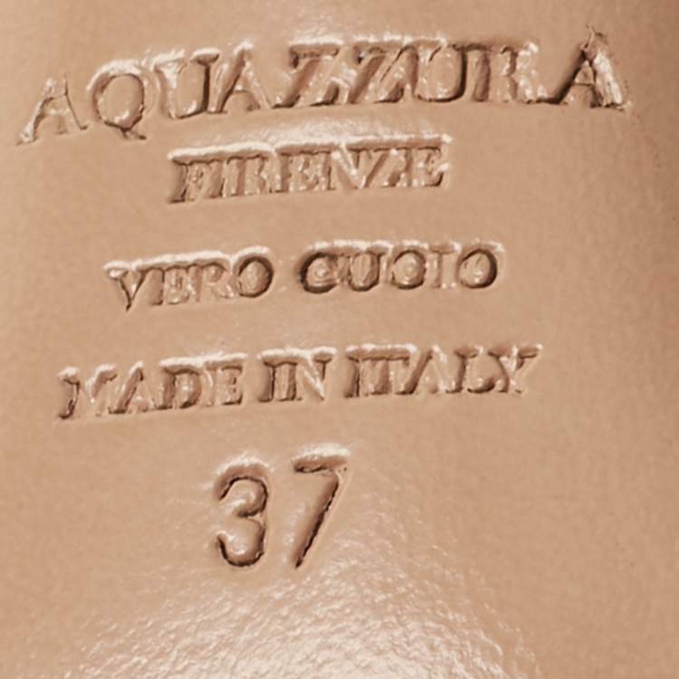 Pre Owned Aquazzura Brown Suede Wild Thing Ankle Strap Sandals Size 37