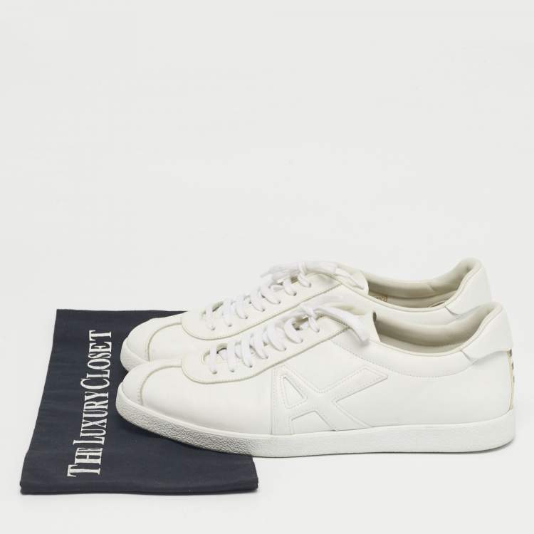 Pre Owned Aquazzura White Leather The A Lace Up Low Top Sneaker Size 40