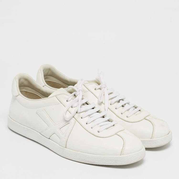 Pre Owned Aquazzura White Leather The A Lace Up Low Top Sneaker Size 40