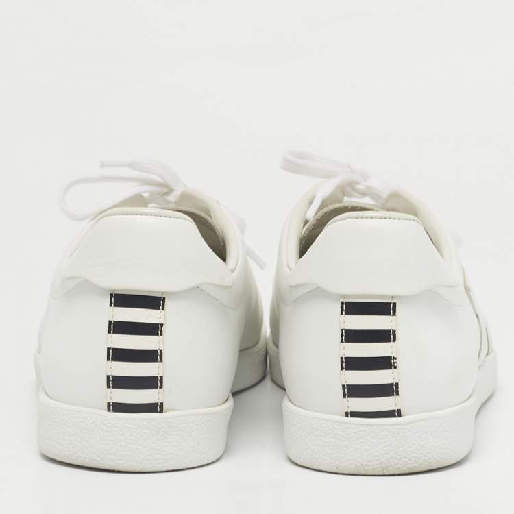 Pre Owned Aquazzura White Leather The A Lace Up Low Top Sneaker Size 40