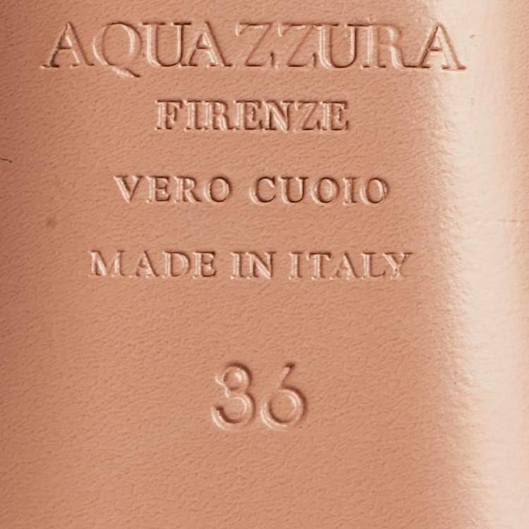 Pre Owned Aquazzura Black Net and Suede Ballet Flats Size 36