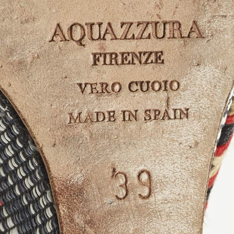 Pre Owned Aquazzura Size 39 Navy Blue Suede Wedge Pumps