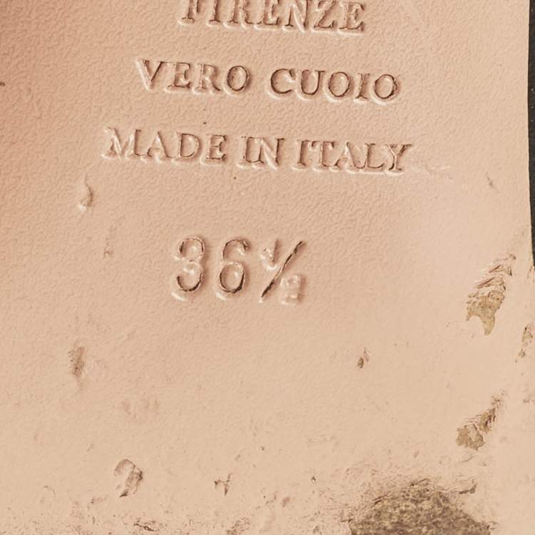 Pre Owned Aquazzura Rendez Vous Size 36.5 Black/Gold Leather and Suede Mules