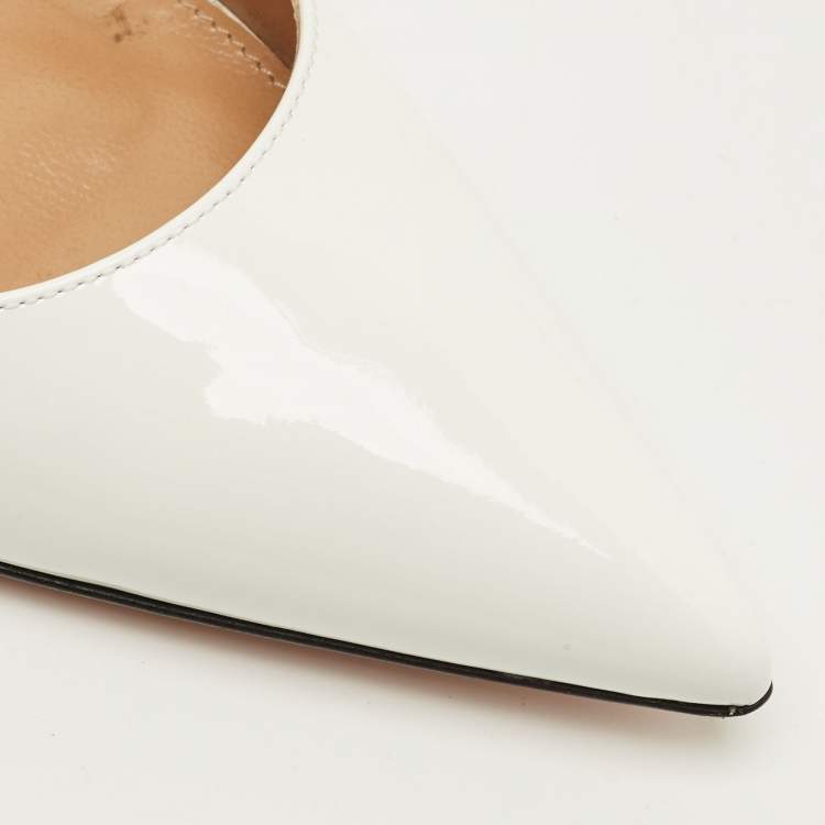 Pre Owned Aquazzura Love Affair Size 39 White Patent Leather Pumps