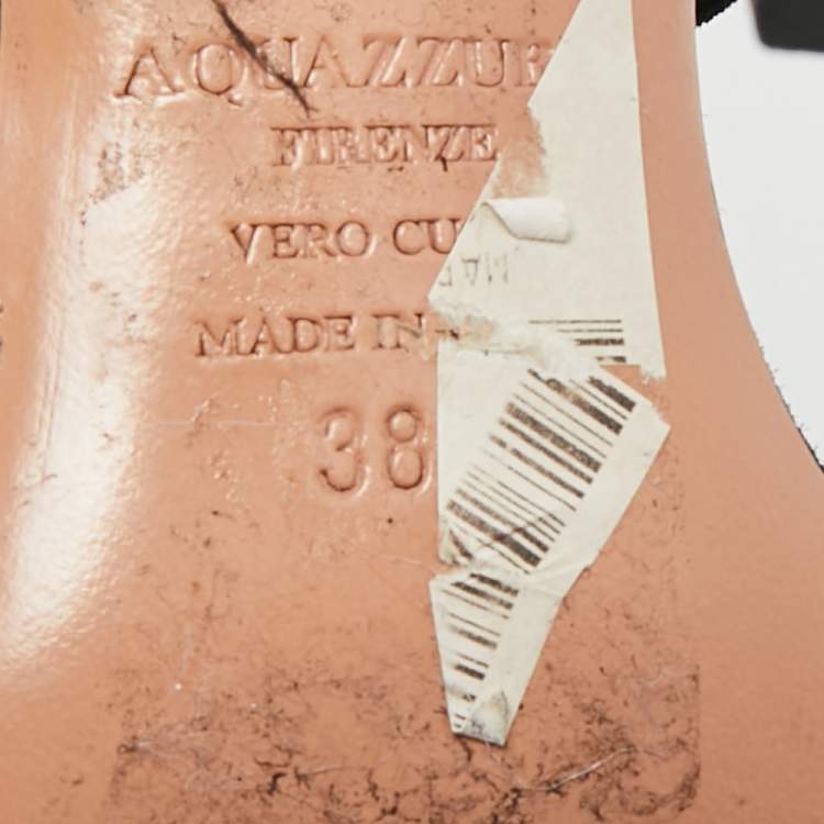 Pre Owned Aquazzura Matilde Size 38 Black Suede Pumps