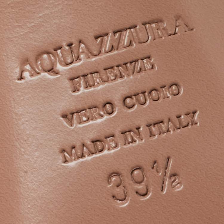 Pre Owned Aquazzura Tequila Plexi  Size 39.5 Green PVC Ankle Strap Sandals