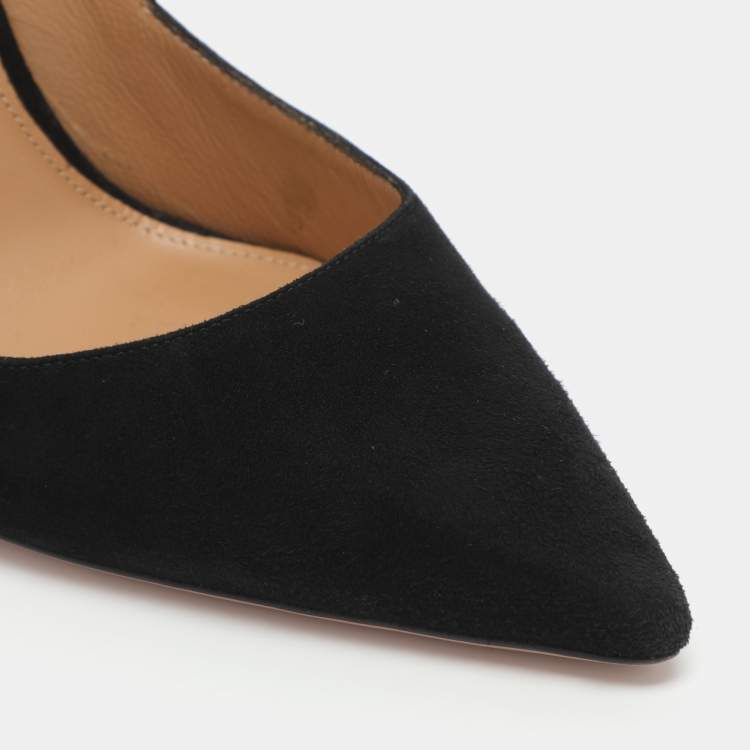 Pre Owned Aquazzura Size 38 Multicolor Python Embossed Leather and Suede Pumps