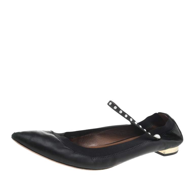 luxury black flats