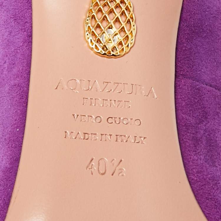 Pre Owned Aquazzura Purple Suede Forever Marilyn Pumps Size 40.5