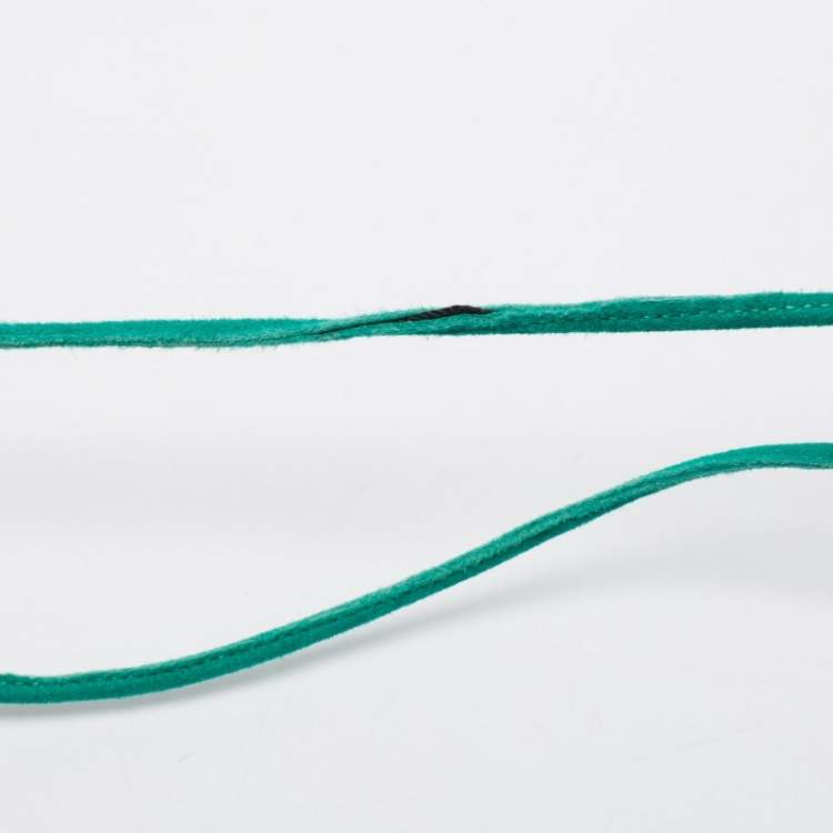 Pre Owned Aquazzura Teal Green Fringed Suede Wild Thing Tasseled Ankle Wrap Sandals Size 38