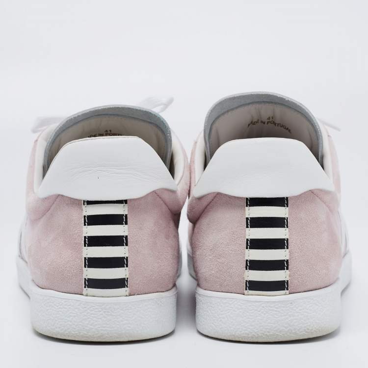 Pre Owned Aquazzura Pale Pink/White Suede And Leather Low Top Sneakers Size 41