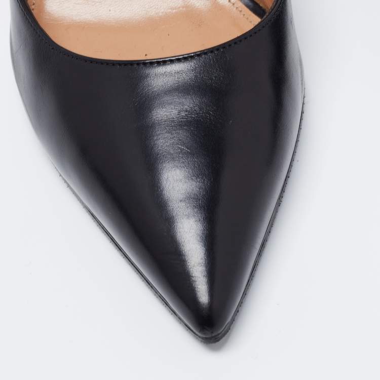 Pre Owned Aquazzura Black Leather Forever Marilyn Pumps Size 39