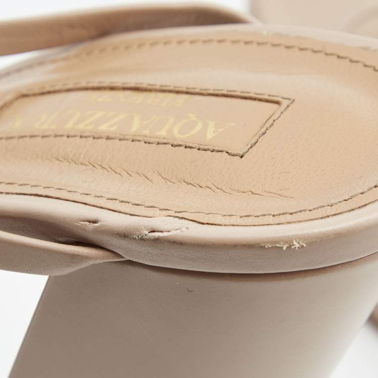 مملوكة مسبقًا Aquazzura Beige Leather Strappy Platform Sandals Size 41
