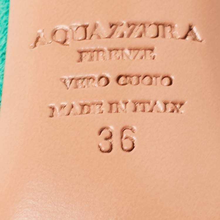 مملوكة مسبقًا Aquazzura Green Suede Wild Thing Ankle Wrap Sandals Size 36