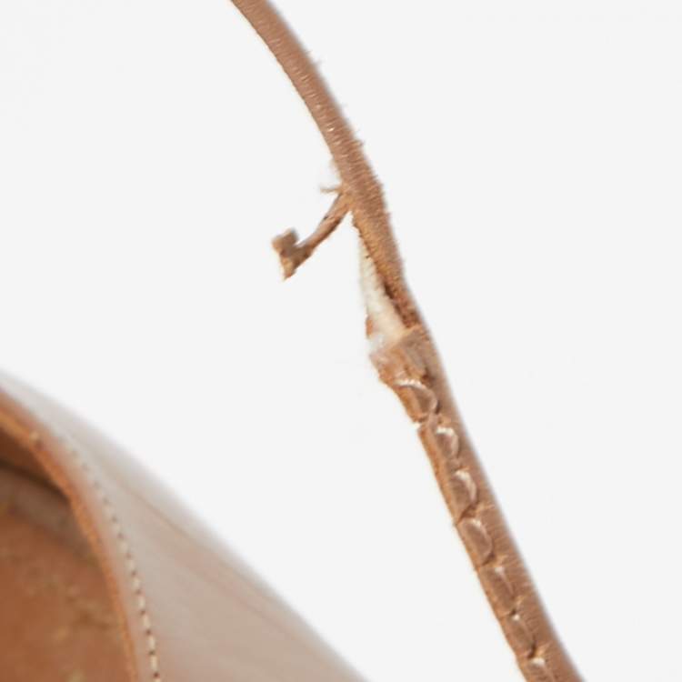 مملوكة مسبقًا Aquazzura Beige Leather Tango Curvy Lace Up Sandals Size 38